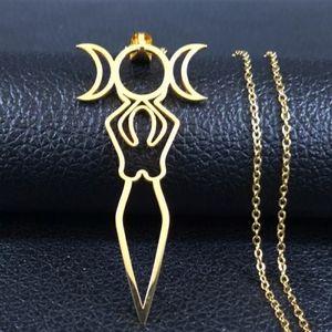 Triple Moon Goddess Pendant Necklace